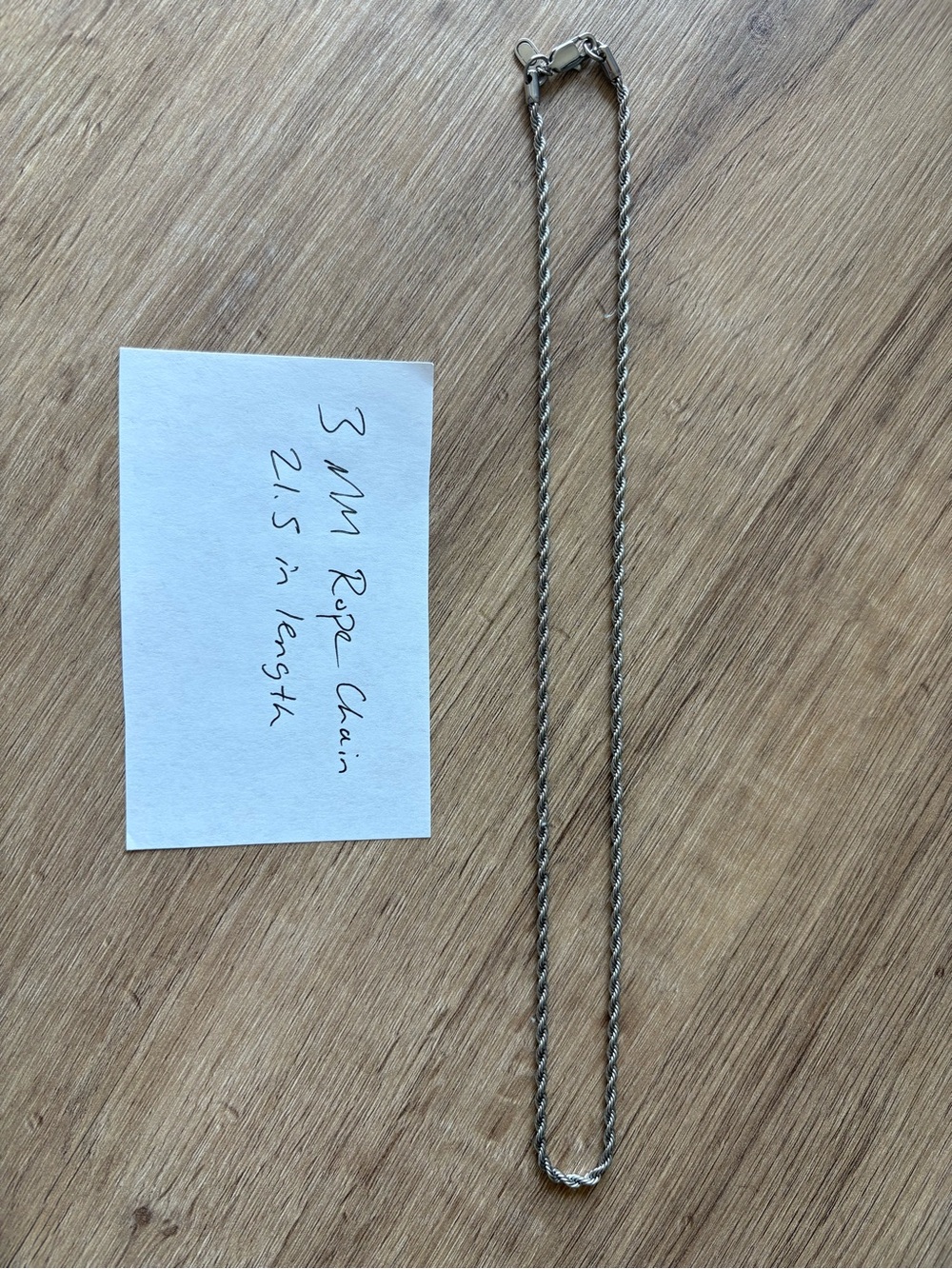 3mm rope chain 21.5 inch